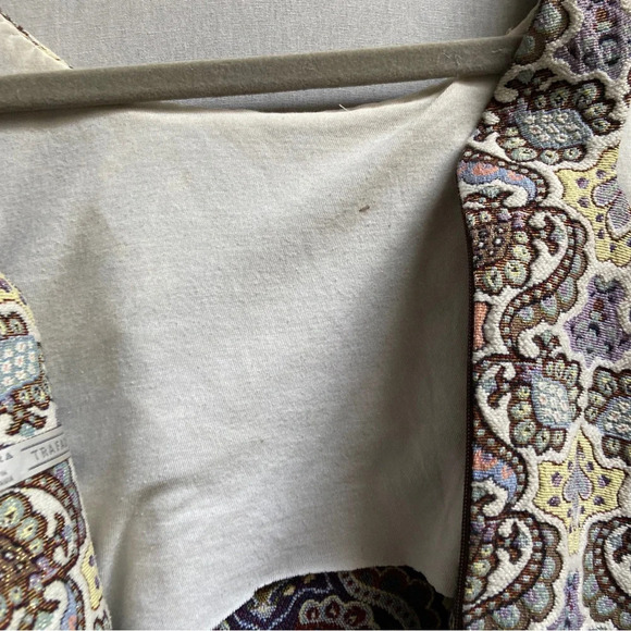 Zara paisley jacquard tapestry floral high neck mini dress Sz M - Picture 7 of 12